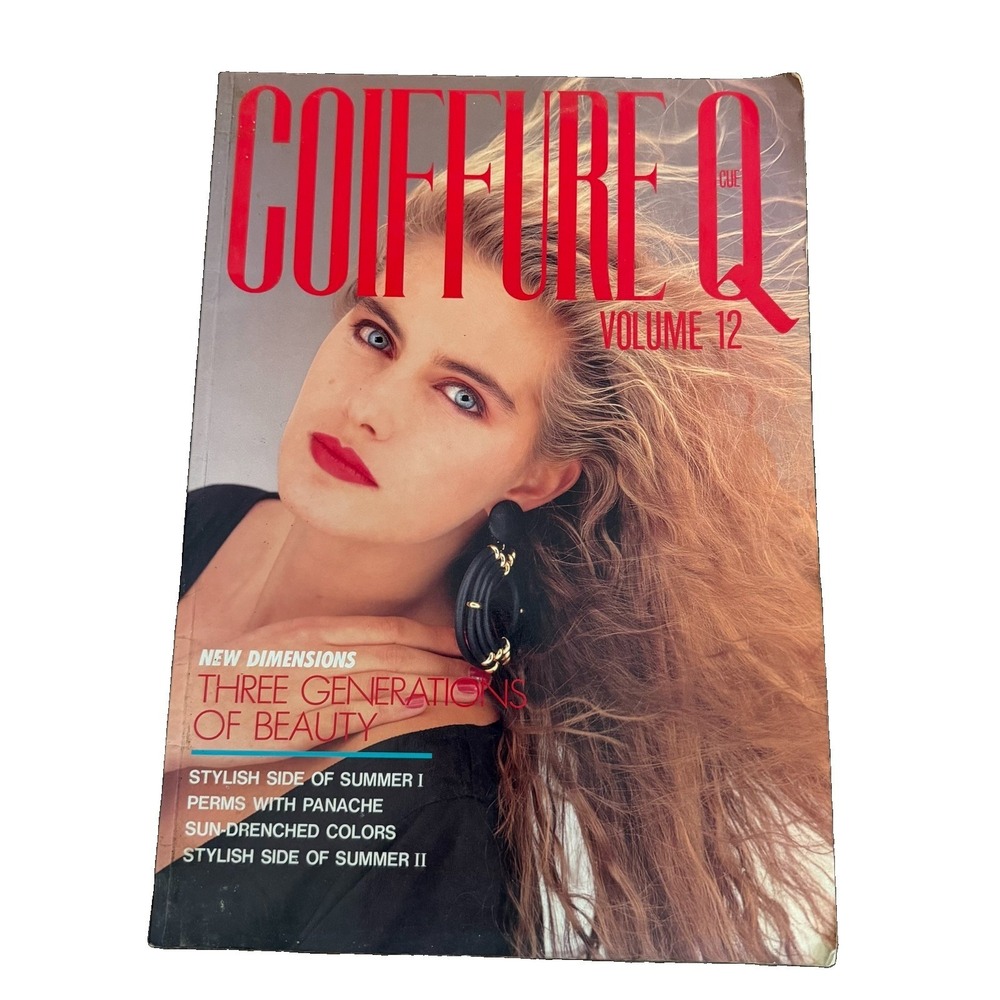 Vintage 1980s Coiffure Q Hair Styling Magazine 15x10.5"Color Black & White Japan